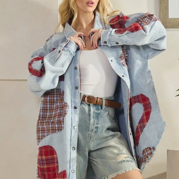 Heartline Drift Oversized Denim Shirt by Oli & Hali NEW Size Various - Picture 6 of 15